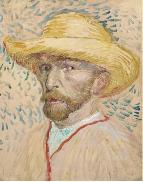 Vincent van Gogh's Self-Portrait With Straw Hat. 
