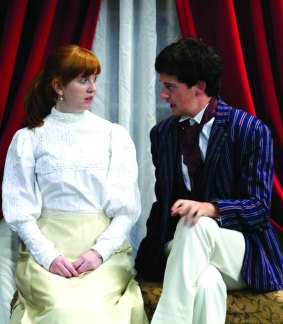 The Importance of Being Earnest : from left Jessica Symonds, Miles Thompson. Pic by Helen Drum