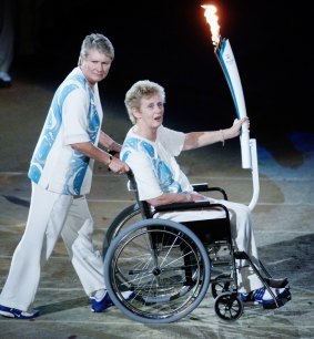 Raelene Boyle and Betty Cuthbert at the Sydney Olympics opening ceremony..