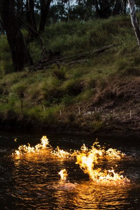 Origin Energy said the methane bubbles in the river are not caused by CSG activity. 