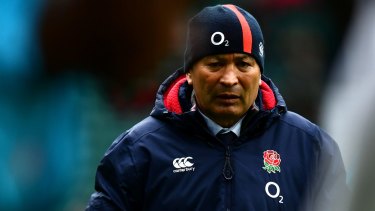 Fast Eddie: England coach Eddie Jones stalks the field prior to England's clash with Italy. If he knew what was to come he'd look even less happy.