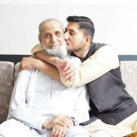 Mohammad Akbar Abbasi and his son Zeeshan Akbar, who was stabbed to death in Queanbeyan in April.