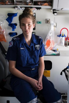 Paramedic Fiona Gwyther at the NSW Ambulance Headquarters in Rozelle.