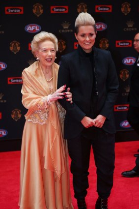 Susan Alberti and Moana Hope on the Brownlow red carpet earlier this year.