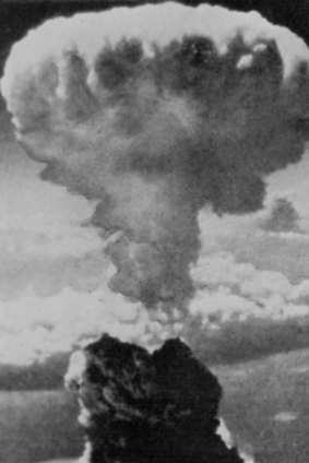 The A-blast over Nagasaki, Japan, on 9 August 1945.
