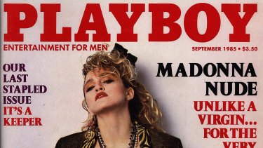 Singer Madonna posed for the cover of Playboy magazine for the September 1985 issue. 