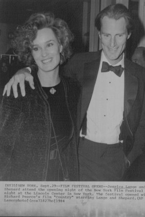 Jessica Lang and Sam Shepard attend the first night of the New York Film Festival, which opened with <I>Country</I>, starring them both, 1984. 