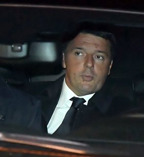 On the way to hand in his resignation: Italian PM Matteo Renzi.
