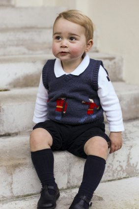 Looking up: 17-month-old Prince George.