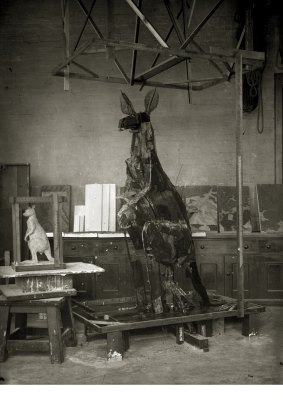 A megafauna kangaroo cast in 1948. 