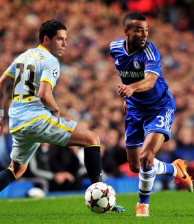 Defence into attack: Chelsea's English defender Ashley Cole.