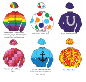 Jockey colours and descriptions.