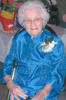 Gwendoline (Gwen) Brooks Smith on her 100th birthday. 