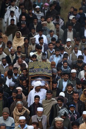 Villagers in Javera, 60 kilometres from the capital Islamabad, carry the body of executed militant and former army commando Arshad Mehmood to his grave. With the lifting of the moratorium on the death penalty, Mehmood was executed for his role in a 2003 assassination attempt on then military dictator Pervez Musharraf.