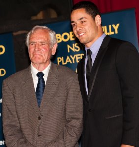 The Mayor of Parramatta: Thornett with Jarryd Hayne, who won the players' player award in 2009 and 2010.