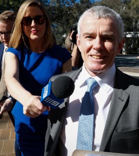 One Nation Senator Malcolm Roberts arrives at the High Court of Australia .