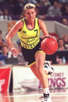 Michele Timms on the attack against the USA in 1996.