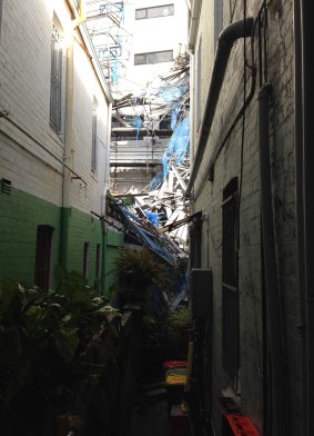 Scaffolding has collapsed in Redfern.  