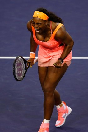 Serena Williams during her match against Monica Niculescu of Romania.