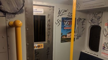 Transport for NSW said the graffiti was reported five days ago and promptly removed.