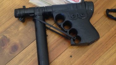 A homemade "slam gun" made by Michael Holt and seized by police.