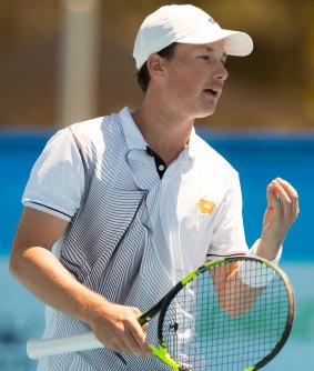 Daniel Nolan in action at the Canberra International on Monday.