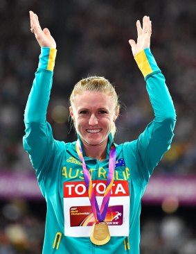 Golden girl: Australia's Sally Pearson with her gold medal for the 100m hurdles.