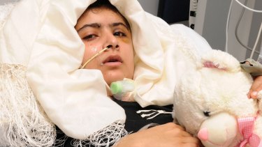 15-year old Malala recovers in Queen Elizabeth Hospital in Birmingham, England, after being attacked and shot in the head by Taliban gunmen in Pakistan for advocating education for girls. 