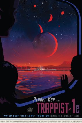 A NASA poster promoting the TRAPPIST-1 discovery.