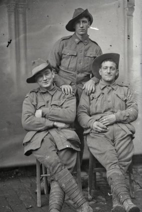 Three unidentified soldiers of the 1st Division.