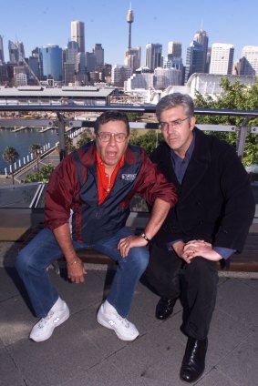 Jerry Lewis would only pose for a few photos with Shaun Micallef when they met in Sydney.