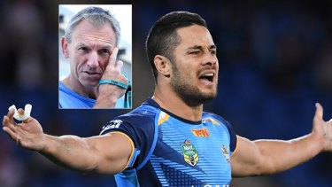 Week of turmoil: Jarryd Hayne (main) has spoken for the first time about his relationship with sacked coach Neil Henry (inset).