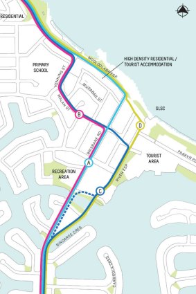 Suggested route options through Mooloolaba.