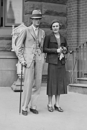 Earl and Countess of Jersey outside The Telegraph office, New South Wales, 1 April, 1932.