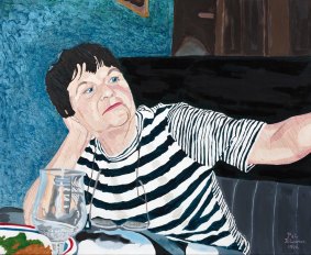 Pat after the meal, 1994, by Richard Larter, acrylic on canvas, 90.5 x 110cm