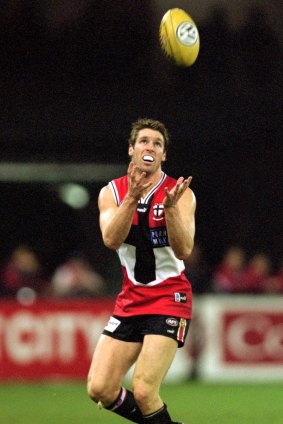 Playing days: Jason Cripps in action for St Kilda in 2001.