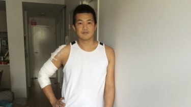 Ray Kan says he was lucky he didn't break any bones in the alleged hit and run.