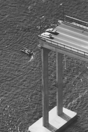 Two cars that nearly plummeted into the Derwent River.