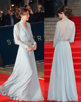 The front and back of the Duchess of Cambridge's Jenny Packham dress.