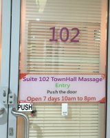Video footage reveals Town Hall Massage is often visited by up to 70 clients daily - all exclusively men.