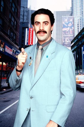 Sacha Baron Cohen as Borat.