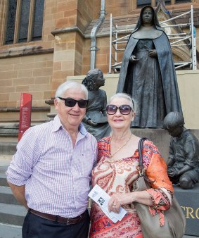 Alan and Geraldine Lee from Brisbane after mass at St Mary's Cathedral: "I don’t think the man was evil, I think he just wasn’t able to show any empathy.”