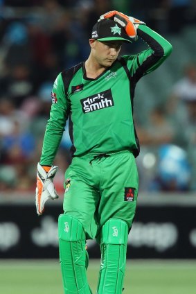 Back in action: Tom Triffitt playing for the Melbourne Stars in Adelaide on Thursday. 