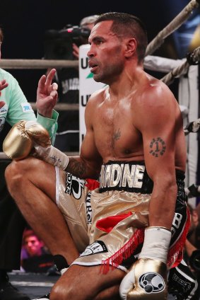 Anthony Mundine lost a one-sided fight to American Charles Hatley on Wednesday.