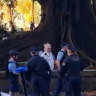 The police officer suffered stab wounds to the head in the attack next to Hyde Park in Sydney’s CBD.