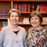 Guinevere Hall with mother Kay Hall at Applecross bookshop Typeface.