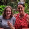 Krystal Cain, 14, pictured with her aunt Trina on Christmas day. Krystal went missing in the Wide Bay floods near Gympie on Saturday, January 8.
