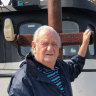 Kit Olver with the trawler he once owned.