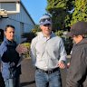 Independent candidate Liam Parry confronted Premier David Crisafulli at a polling booth in Chermside on Saturday morning over the LNP’s hate speech laws.