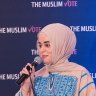 Assala Sayara at the launch of The Muslim Vote in November.